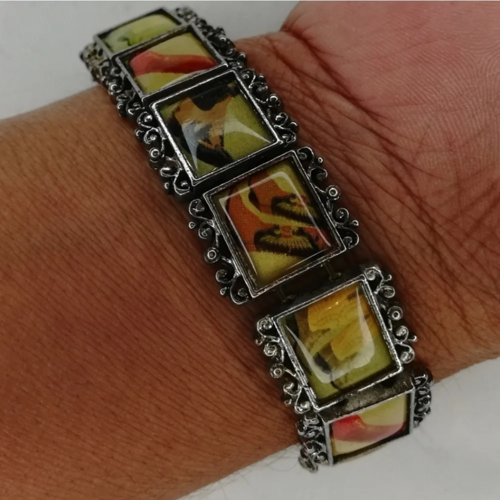 Shoe Lover Vintage Unique Framed Boots Stretch Bracelet - Picture 2 of 12
